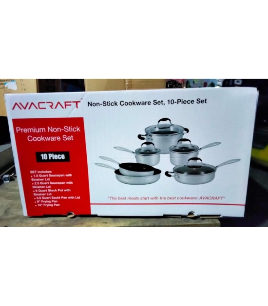 AVACRAFT 10 Piece Premium  Non Stick Cookware Set. 400 Sets. EXW Los Angeles